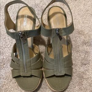 Michael Kors Olive Wedge Sandals